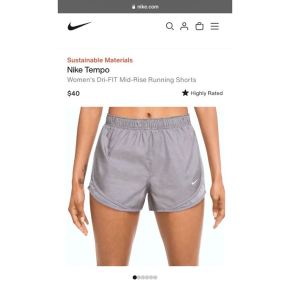 NIKE Women’s Dri-FIT Tempo Running Shorts XS Grey - NWT - Picture 7 of 8